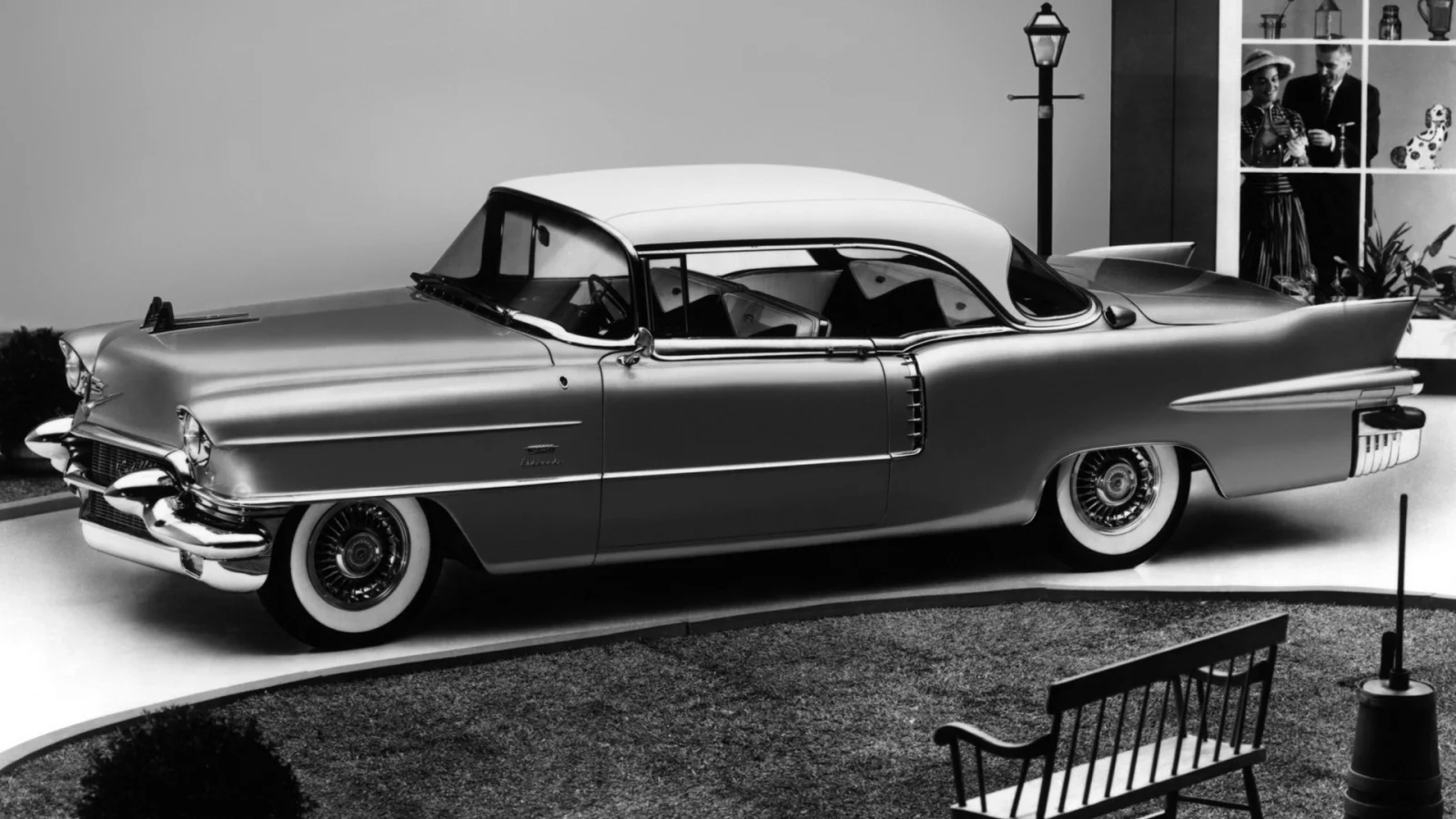 черно-белая, ретро, cadillac eldorado