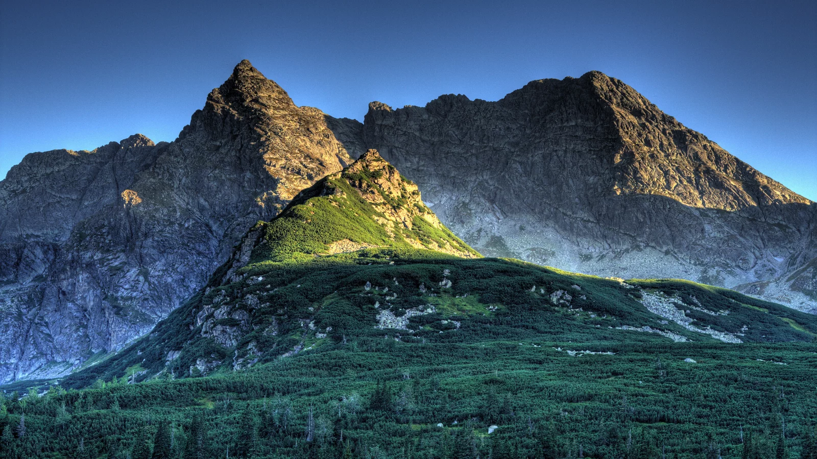 koscielec at dusk, polish tatra mountains, горы