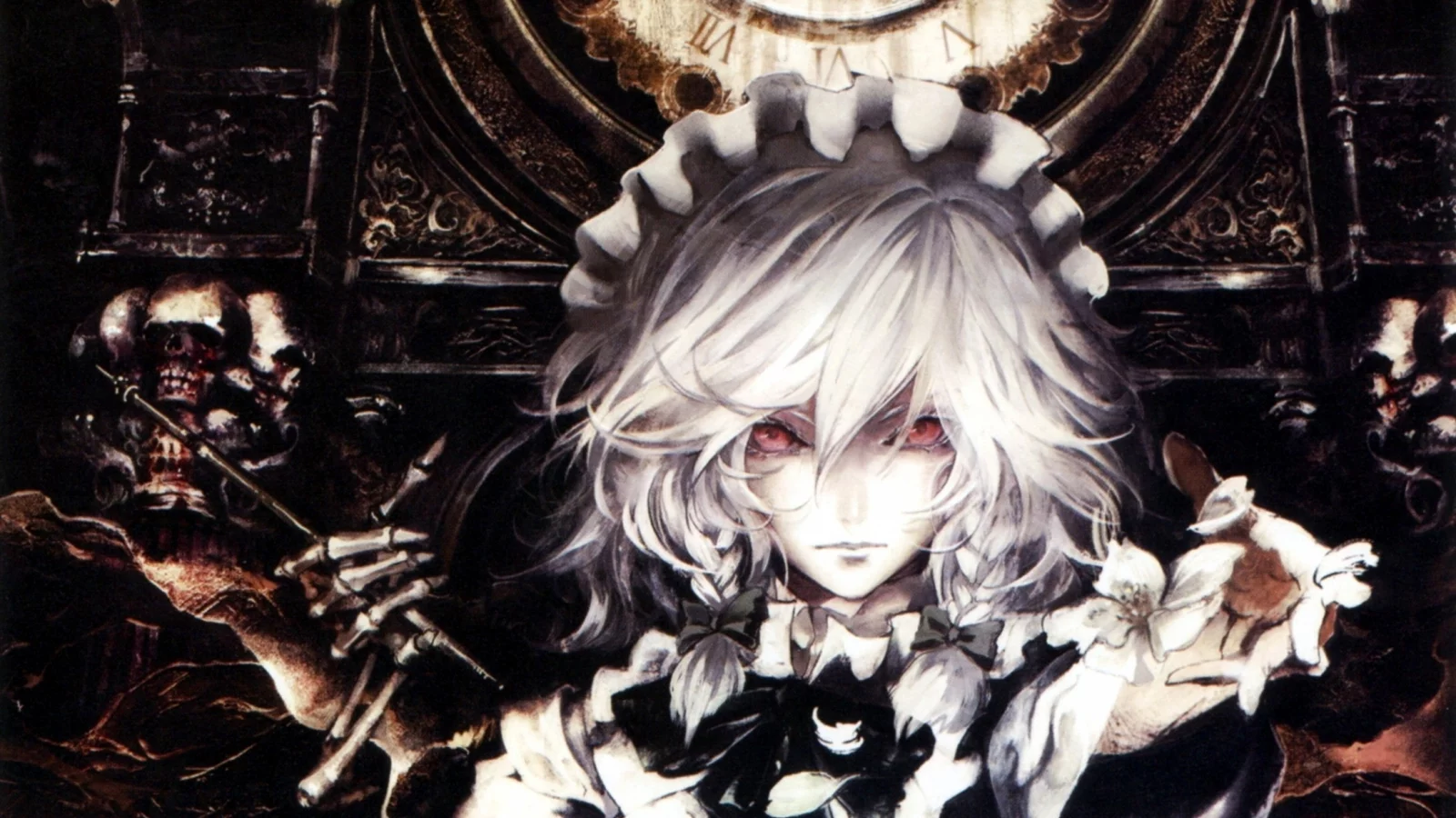 sakuya, touhou, сакуя, идзаёй, тохо, скилет, служанка, рука, izaey