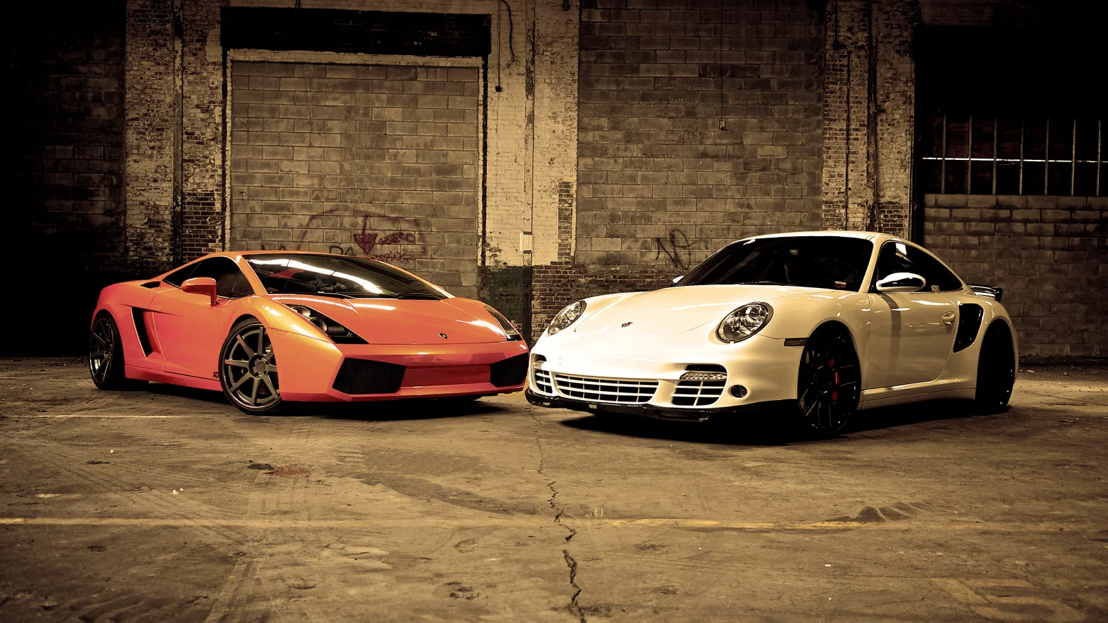 спорткара, гараж, два, gallardo and 997 v 3