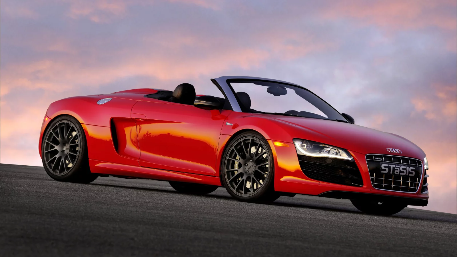 кабриолет, красный, audi, r8, v10, автомобиль, stasis