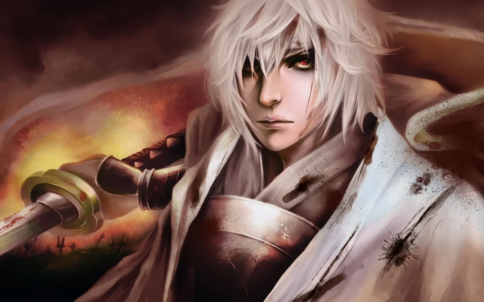 катана, меч, gintama, парень, sakata gintoki