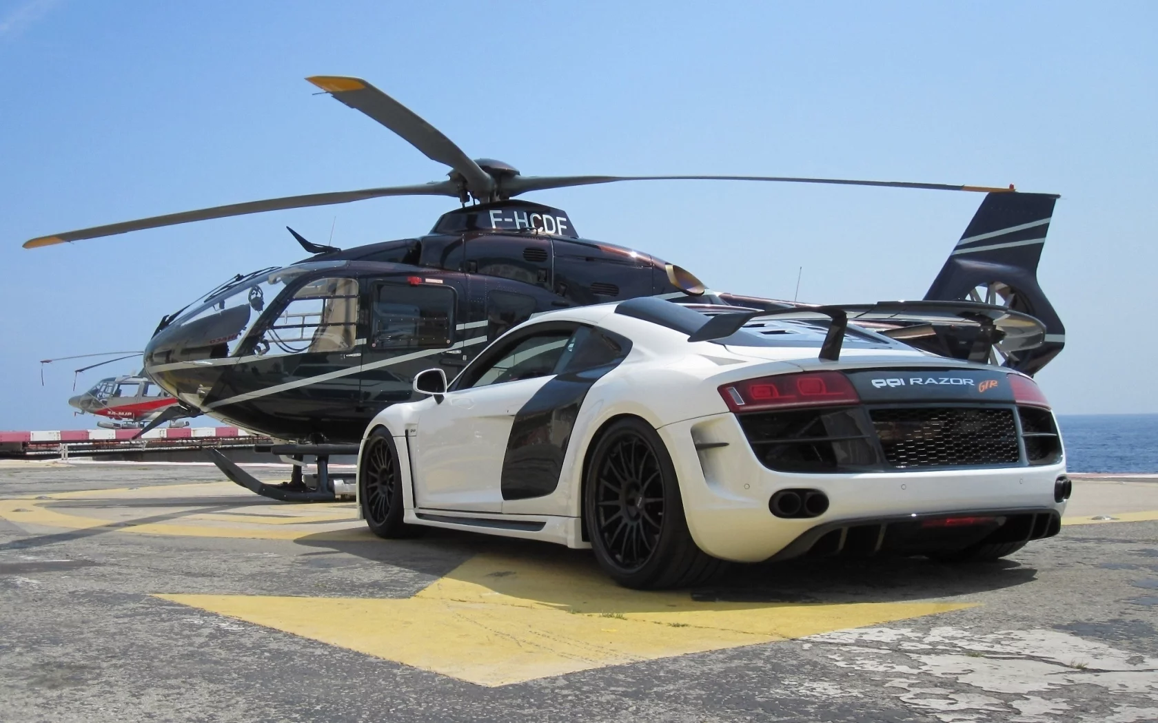white, вертолёт, ppi, audi, gtr, razor, r8, ауди, задняя часть