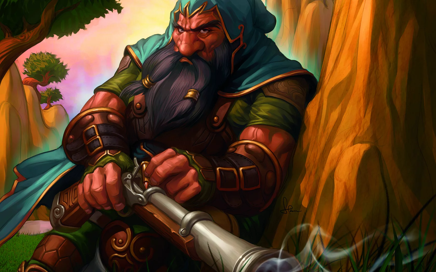 дворф, dwarf, world of warcraft, охотник, ружье, hunter