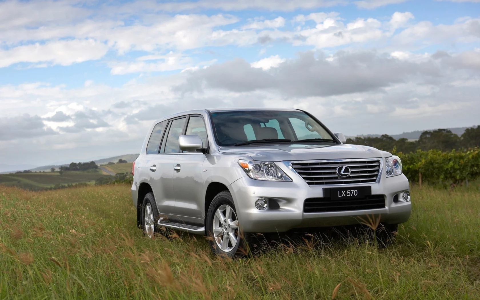 люксовый внедорожник, луг, lexus, небо, lx570