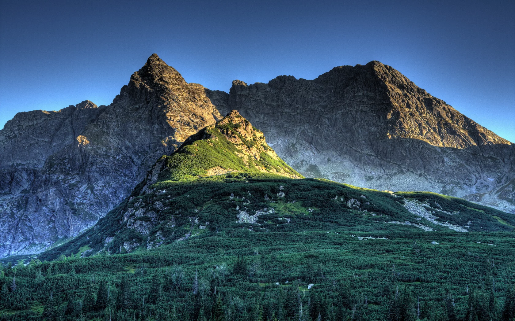 koscielec at dusk, polish tatra mountains, горы