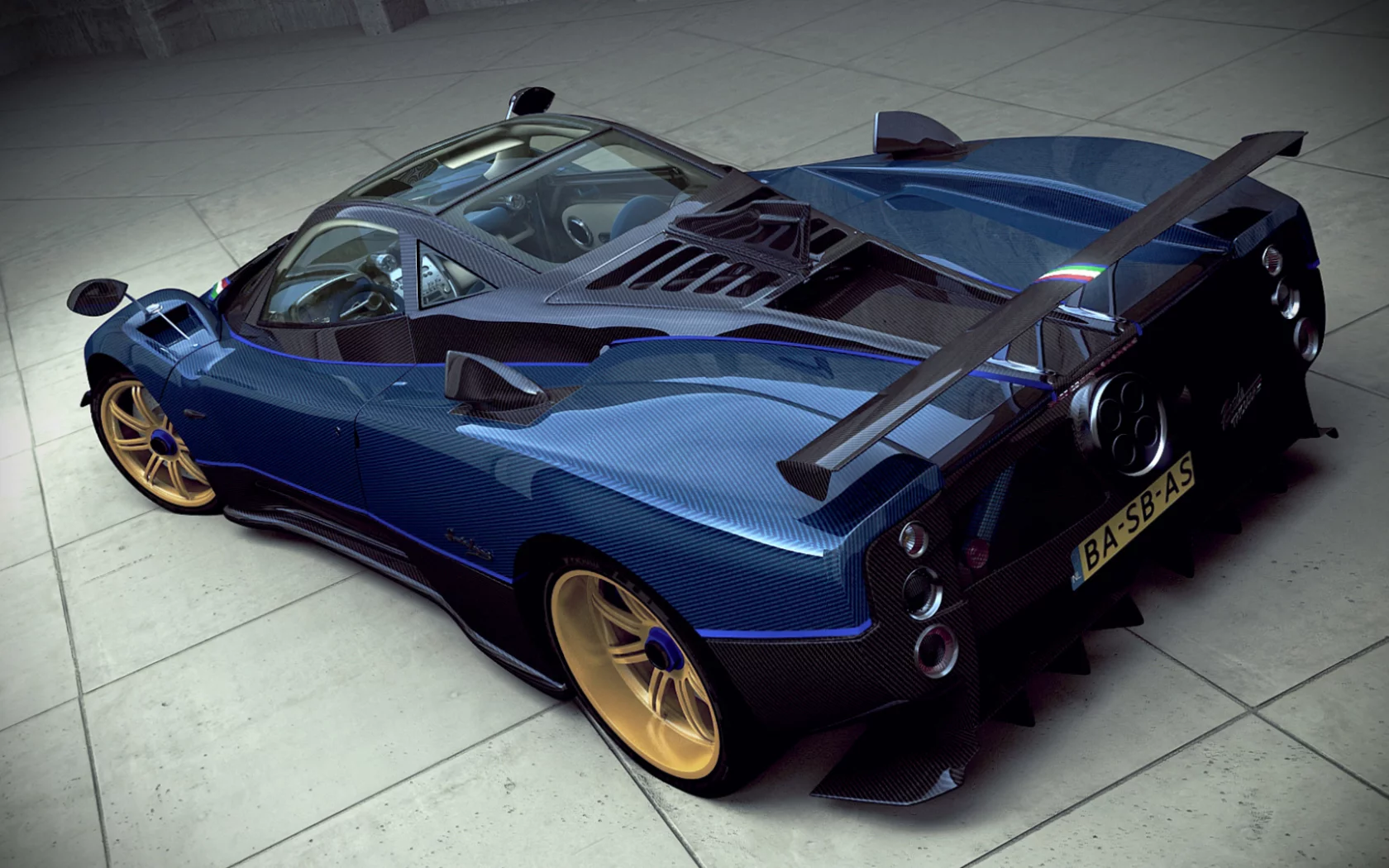 zonda, tricolor, задом