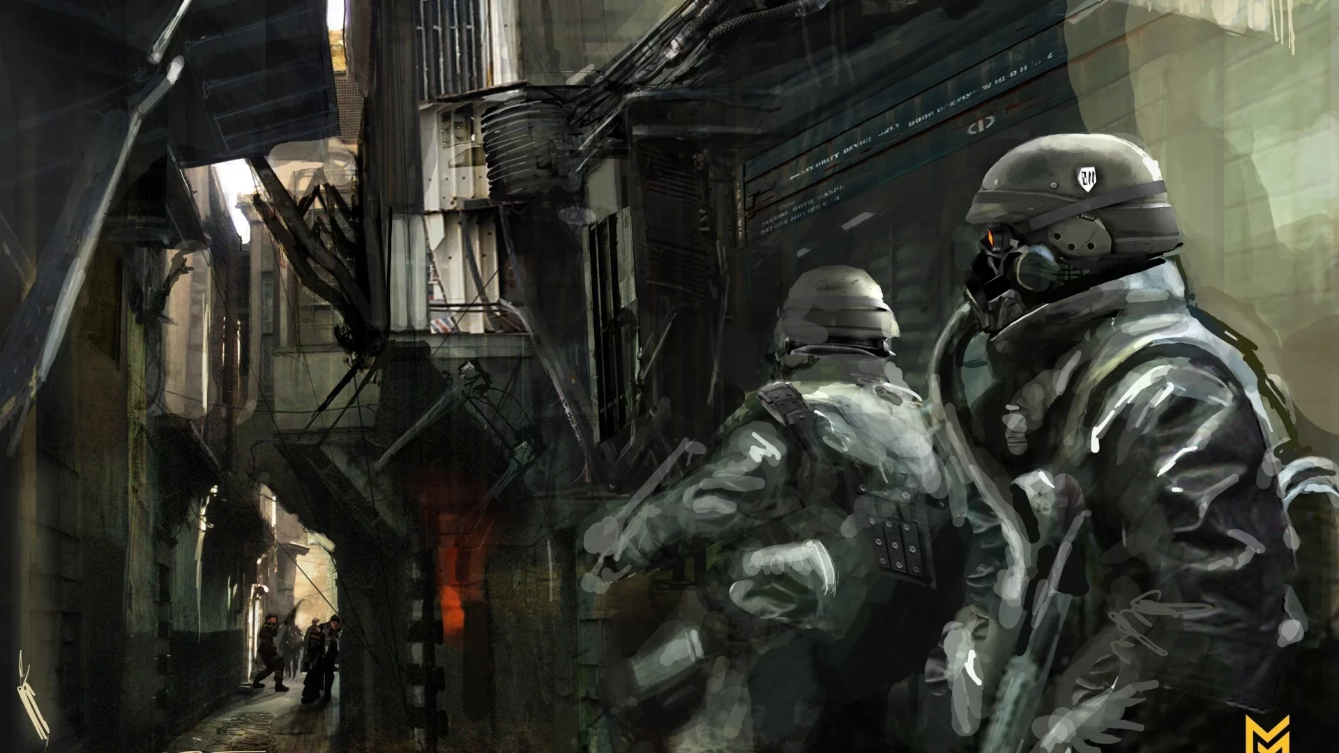 улица, люди, оружие, маски, игра, солдаты, killzone 2