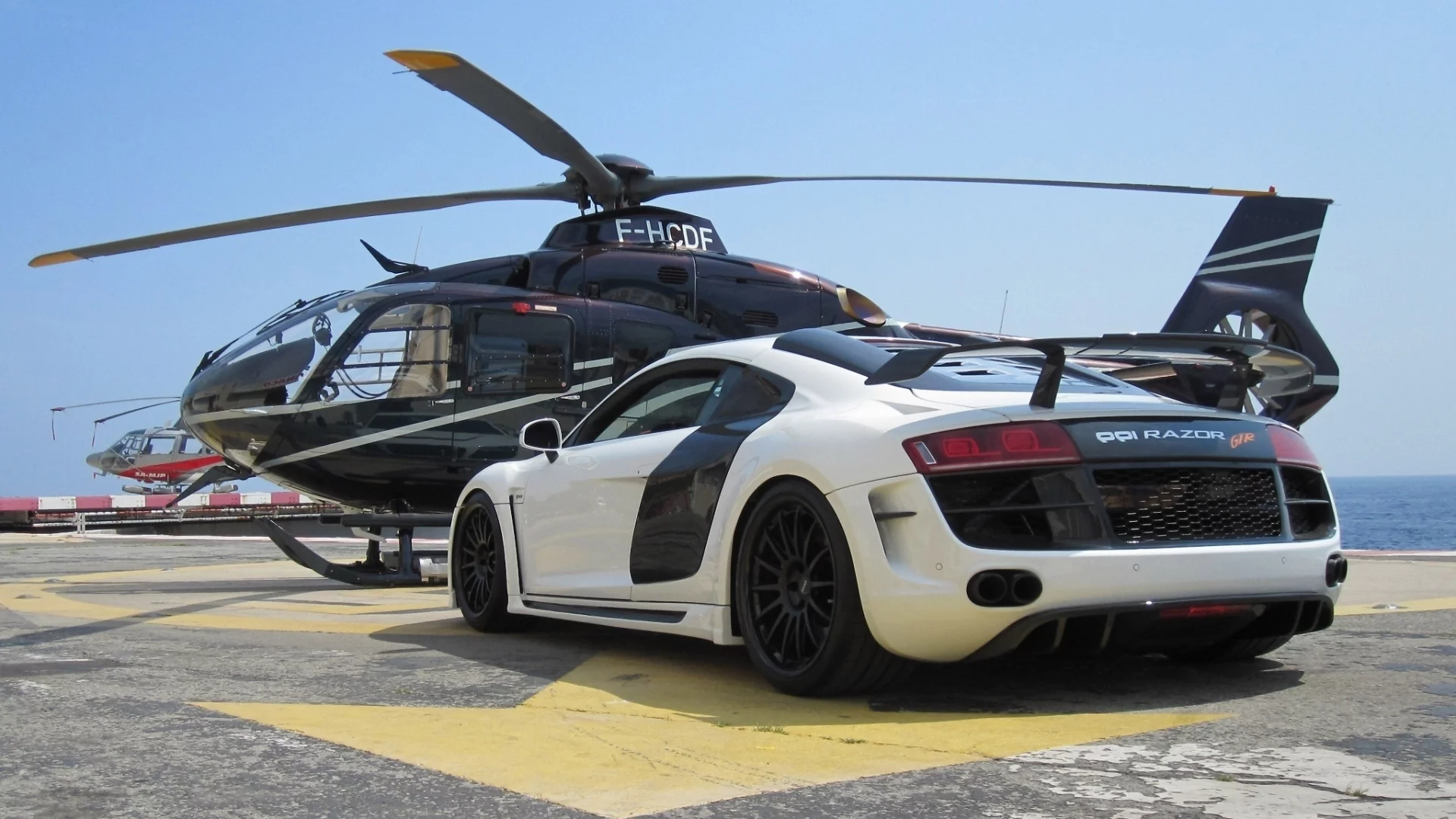 white, вертолёт, ppi, audi, gtr, razor, r8, ауди, задняя часть
