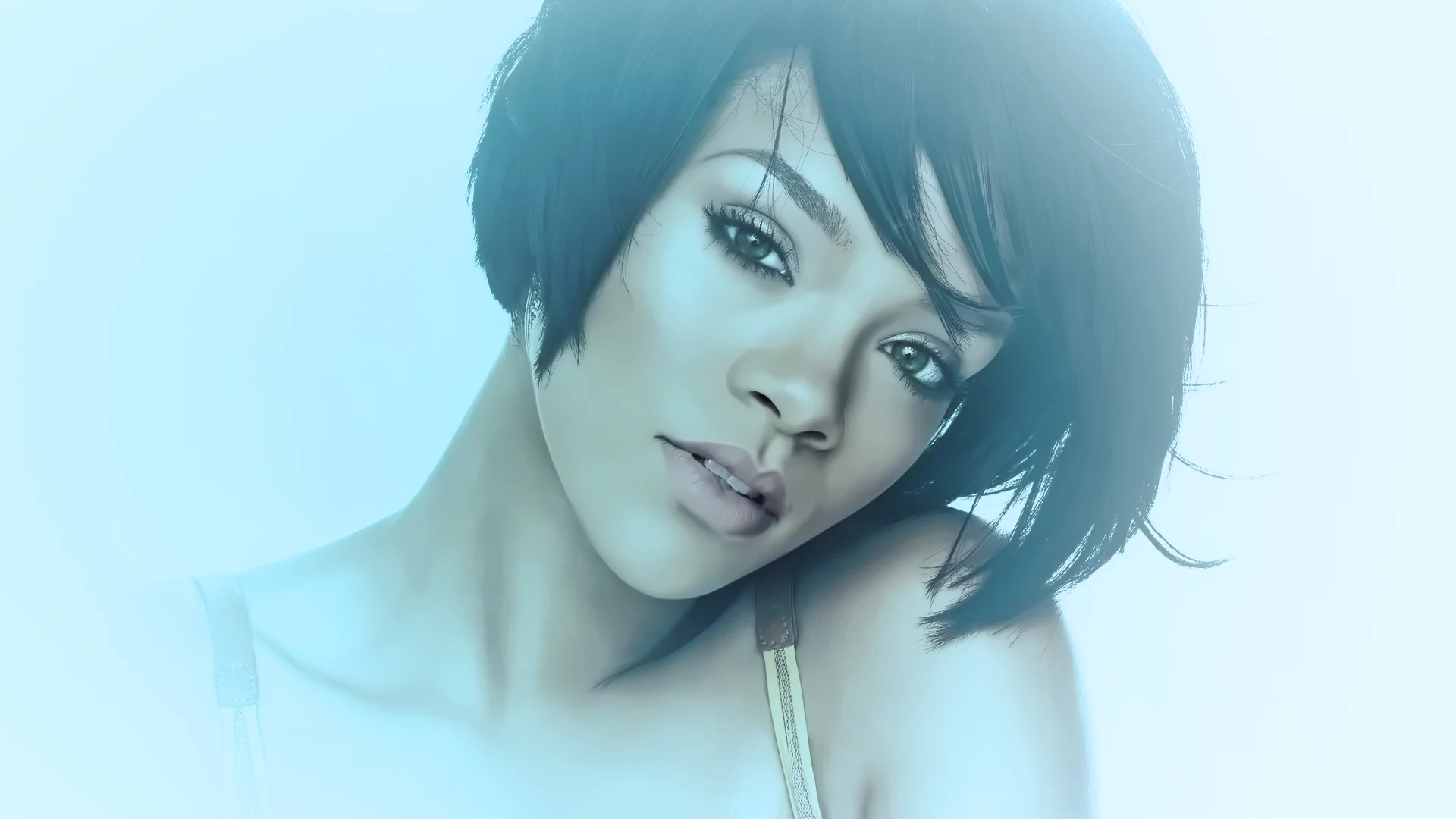 белый, освещение, свет, певица, rihanna