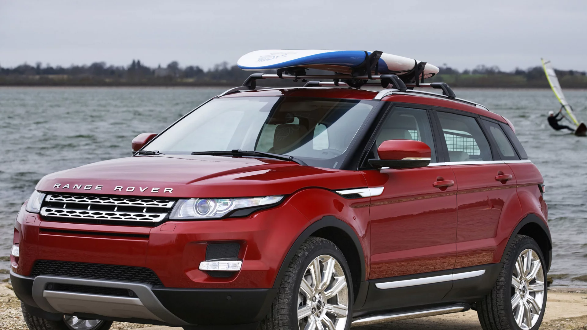 red, evoque, range rover