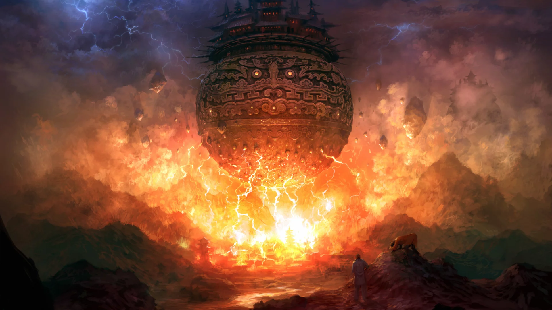 шар, fire, город, blade & soul