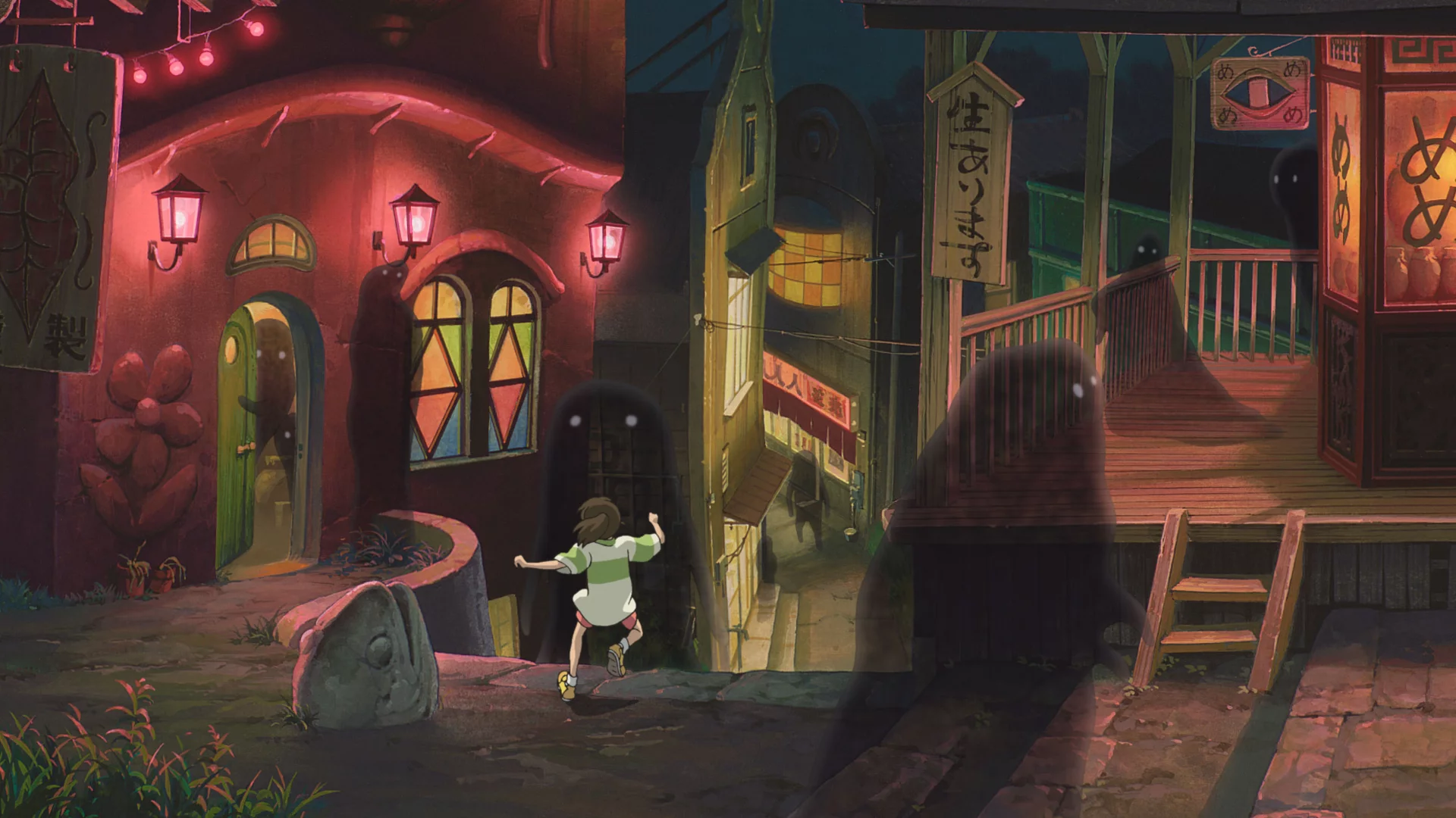 spirited away, chihiro, унесенные призраками, город, миядзаки