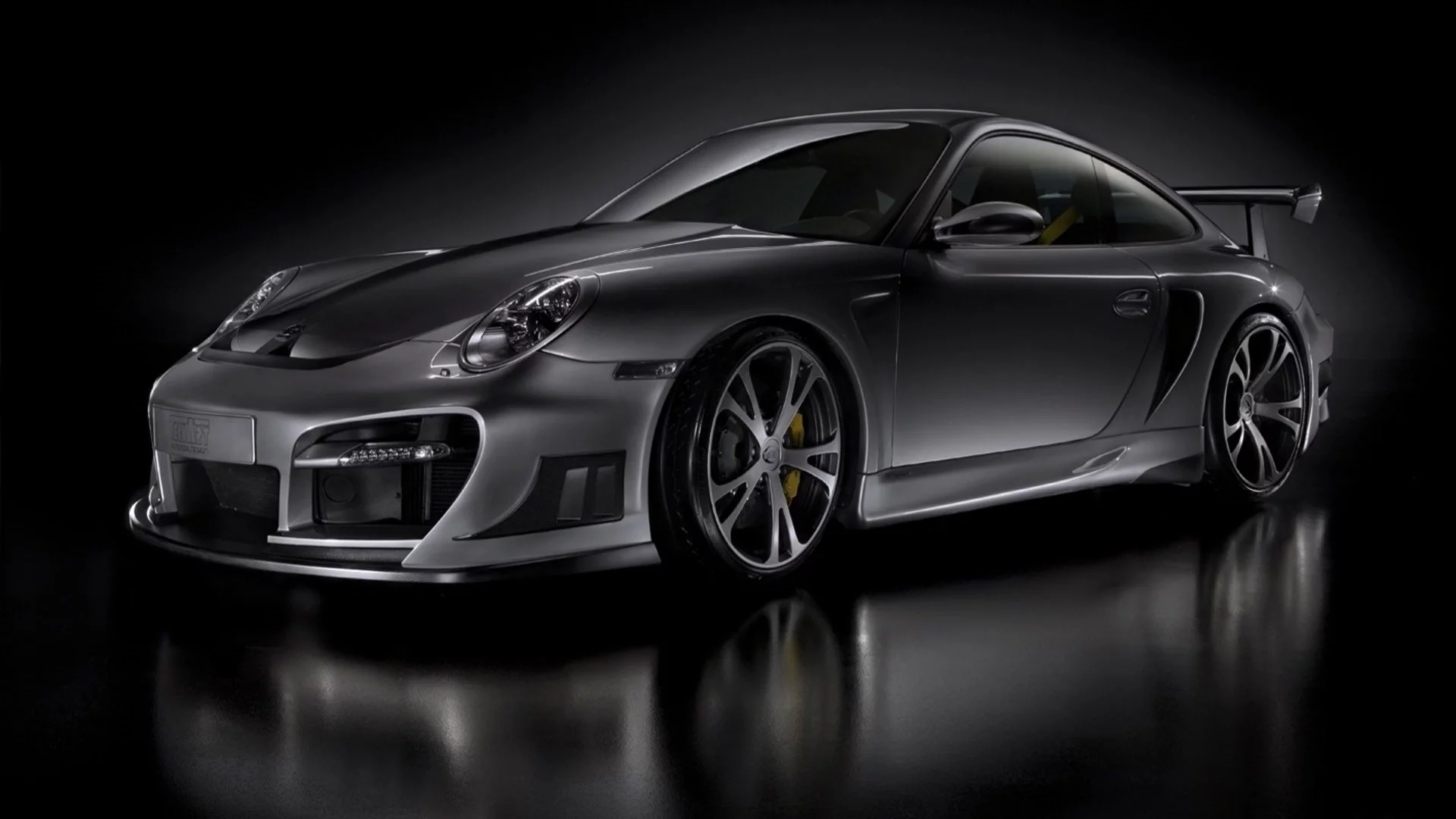 super, диски, серый, спойлер, фон, porsche