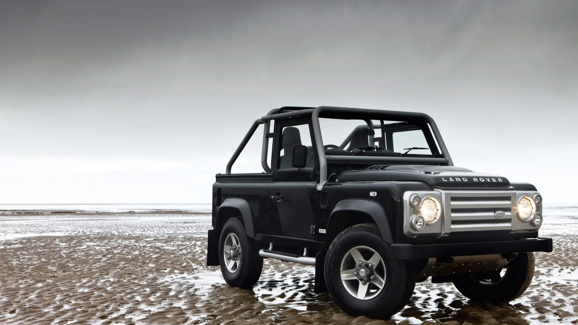 90, defender, land rover, автомобиль, песок, внедорожник
