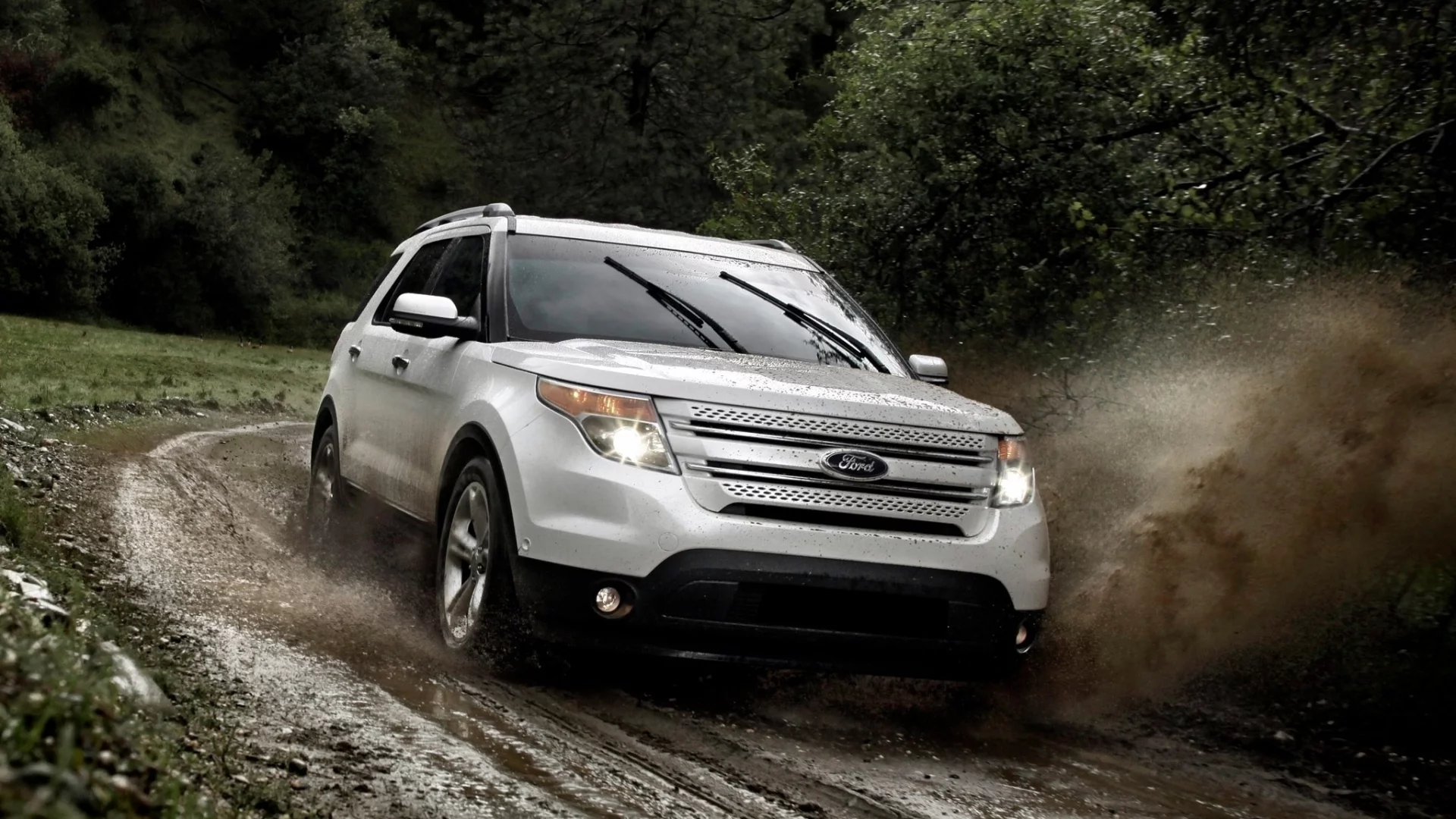 белый, explorer, ford
