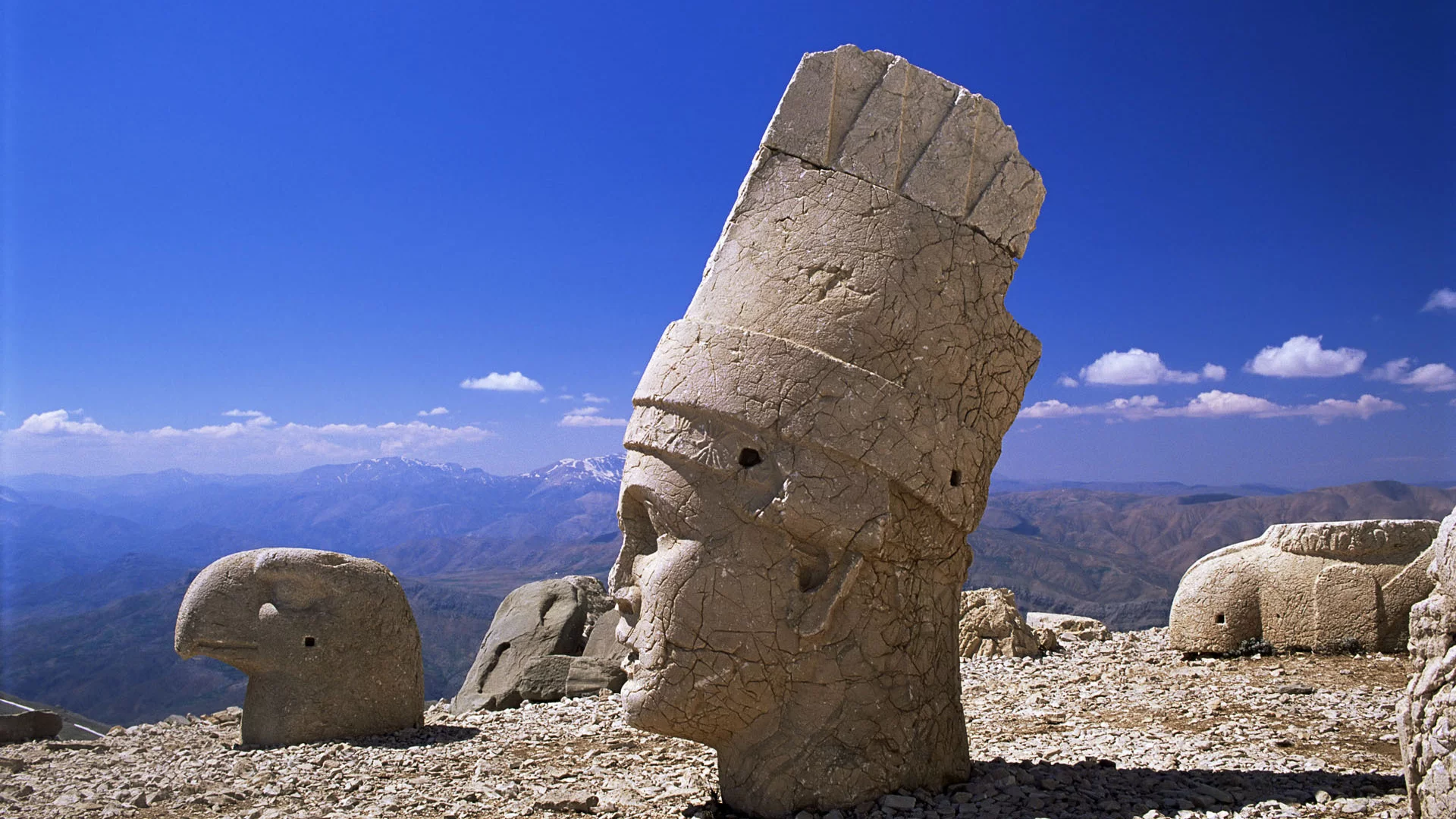 вершины, каменные, статуи, гор