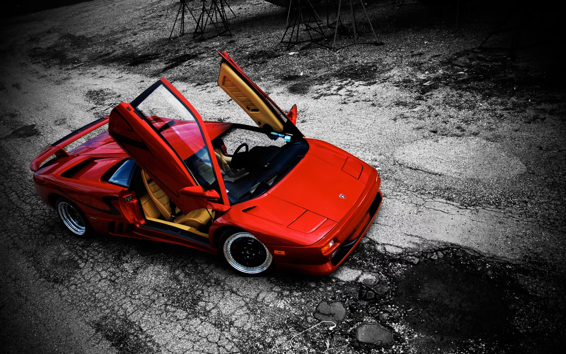 diablo, red, lamborghini