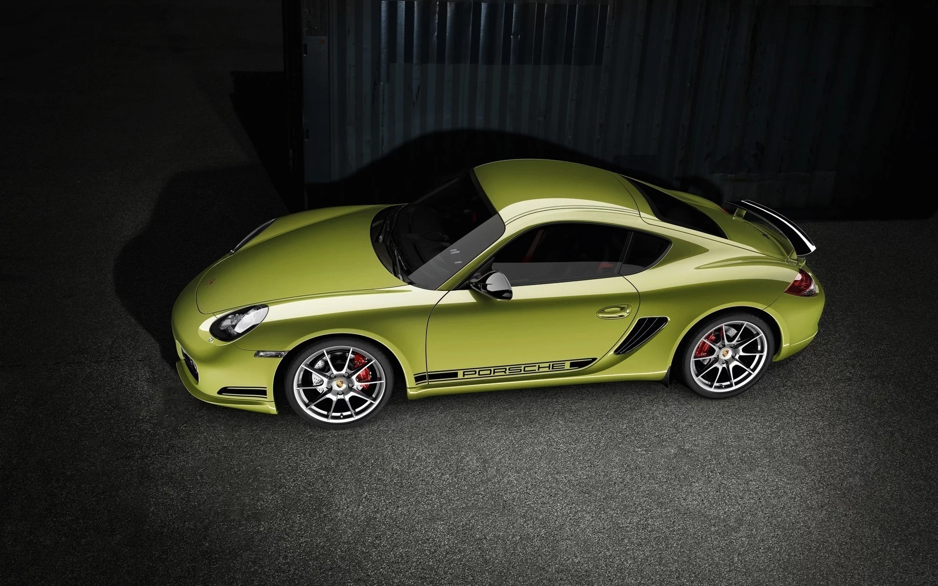 porsche, зеленый, cayman r2011