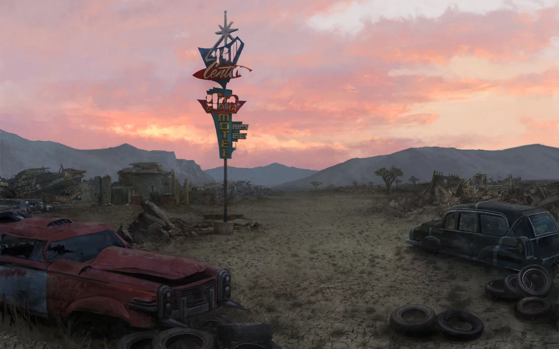 car, motel, 3, fallout