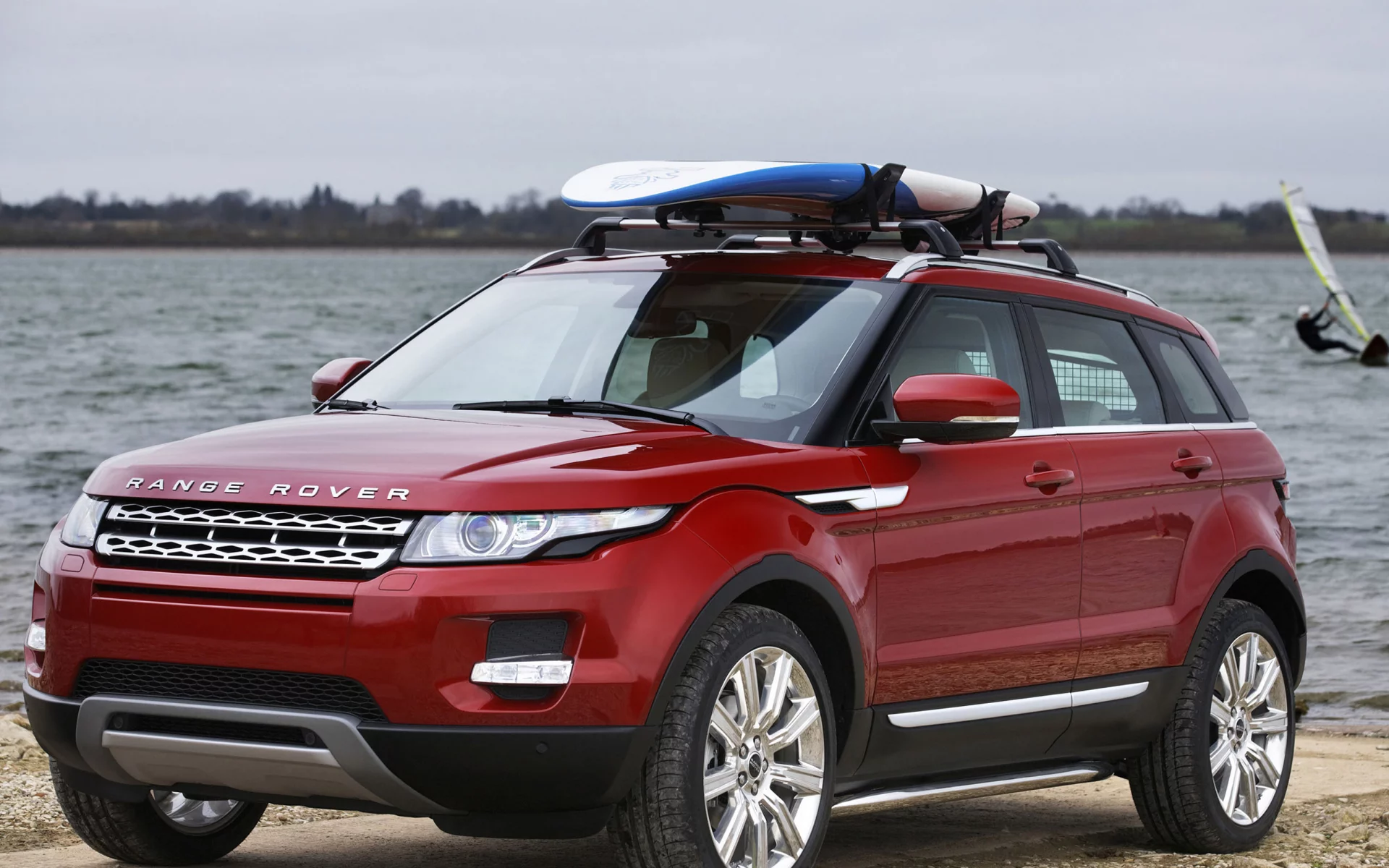 red, evoque, range rover