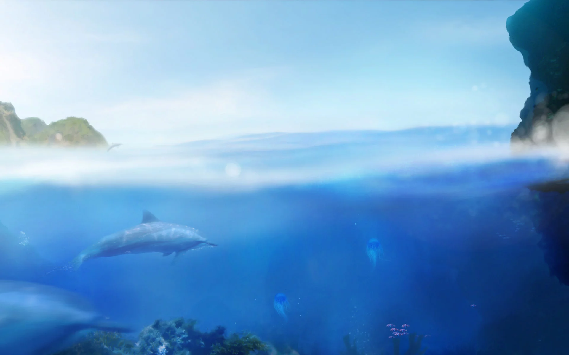 игры, вода, games, дельфин, медузы, рыбы, ecco the dolphin, море