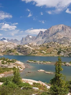 природа, usa, лес, island lake, bridger national forest, bridger wilderness, горы, озеро