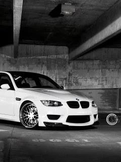 bmw, e90, парковка, white, белый, m3, system forged, бмв, передняя часть