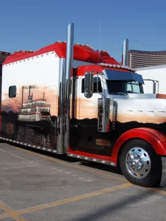 peterbilt, рисунок, грузовик, кабина, аэрография, cambler