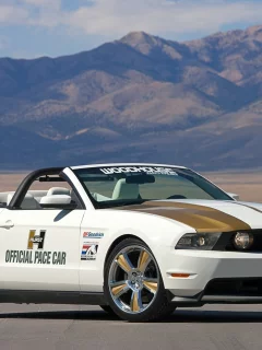 машина, горы, сейфти-кар, convertible, pace-car, кабриолет, пустыня, v6, safety car, трек, трасса, безопасности, ford, пейс-кар, горизонт, mustang