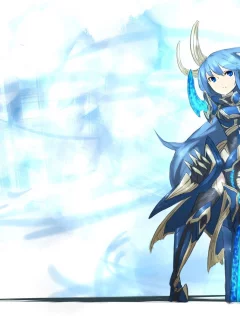 sword, usagi, shirogane, девушка, warrior, girl, меч, синий