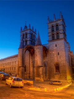 a dusk walk in montpellier, огни, ночь, машины, france