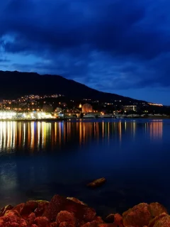 ялта, огни, ночь