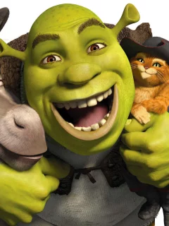 shrek, мультик, анимация, шрек, кот в сапогах, осел