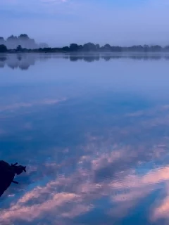 облака, туман, вода, отражение, природа