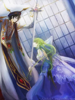 сode geass, поклон, принц, лелуш, зеленые волосы