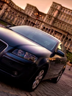 cars, a3, вечер, здание