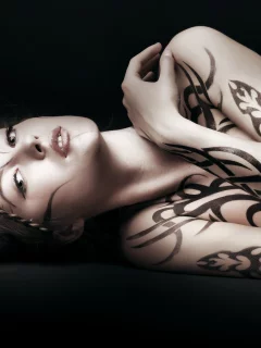 тело, девушка, body art, рисунок
