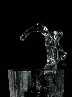 фон, стакан, вода, чёрный, брызги