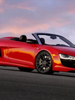 кабриолет, красный, audi, r8, v10, автомобиль, stasis