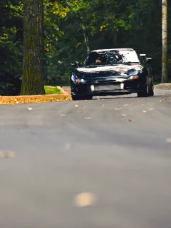 rx7, mazda, осень, дорога