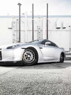дом, nissan gt-r, асфальт