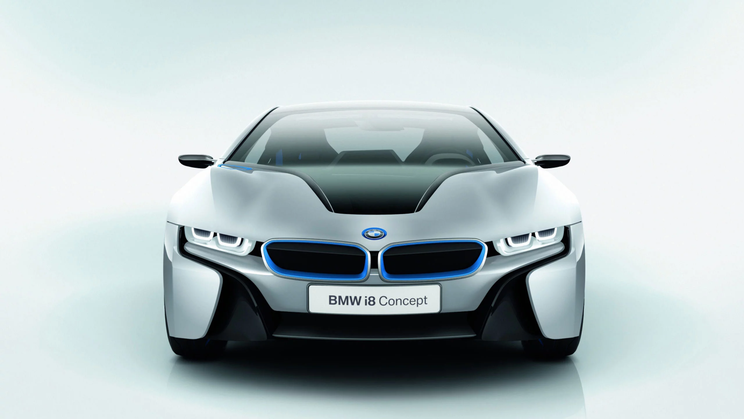 concept, i8, широкоформатные, бмв, фон, капот, bmw, концепт, фары, голубой, обои 2560х1600