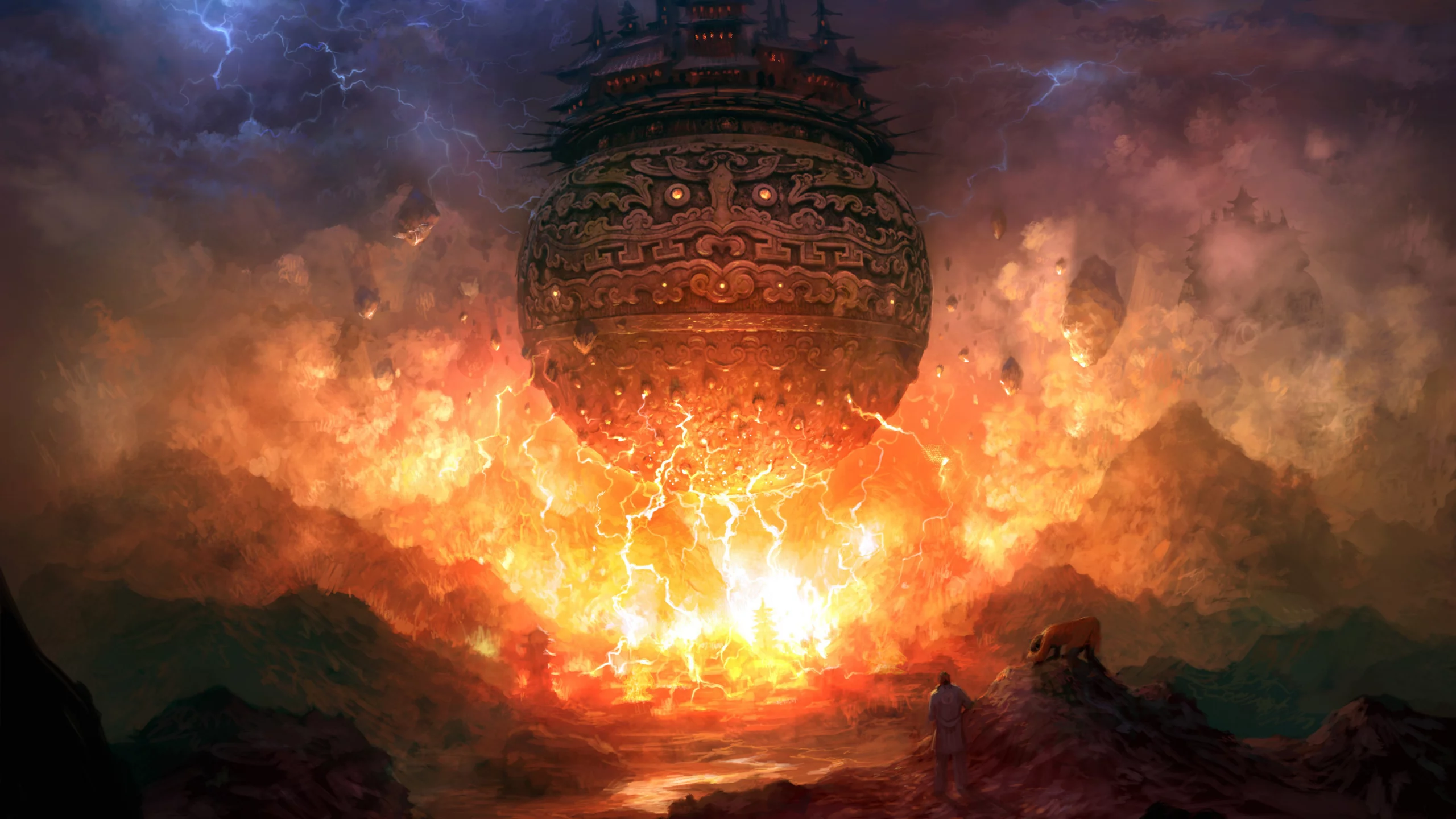 шар, fire, город, blade & soul