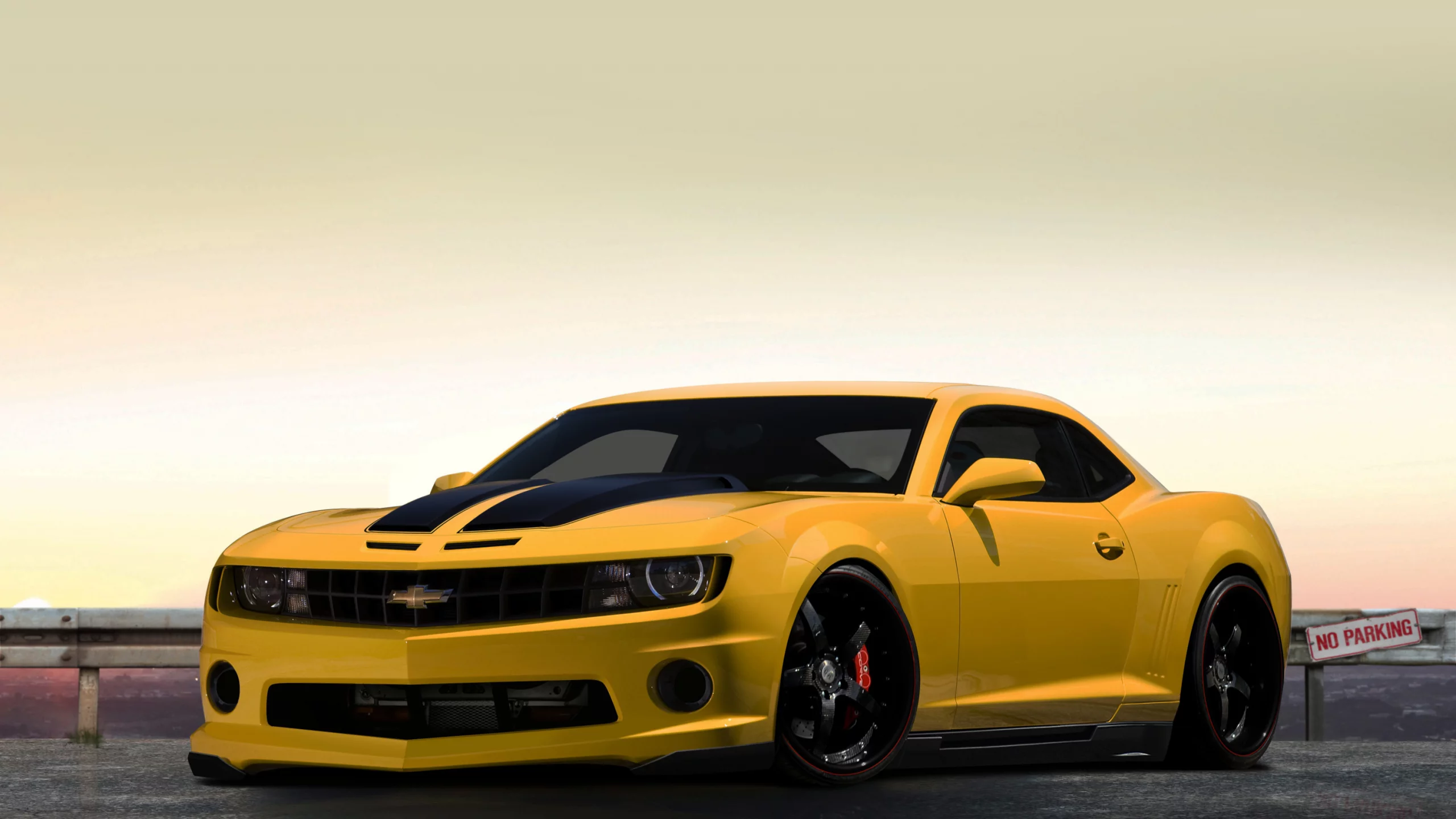 chevrolet, жёлтый, camaro