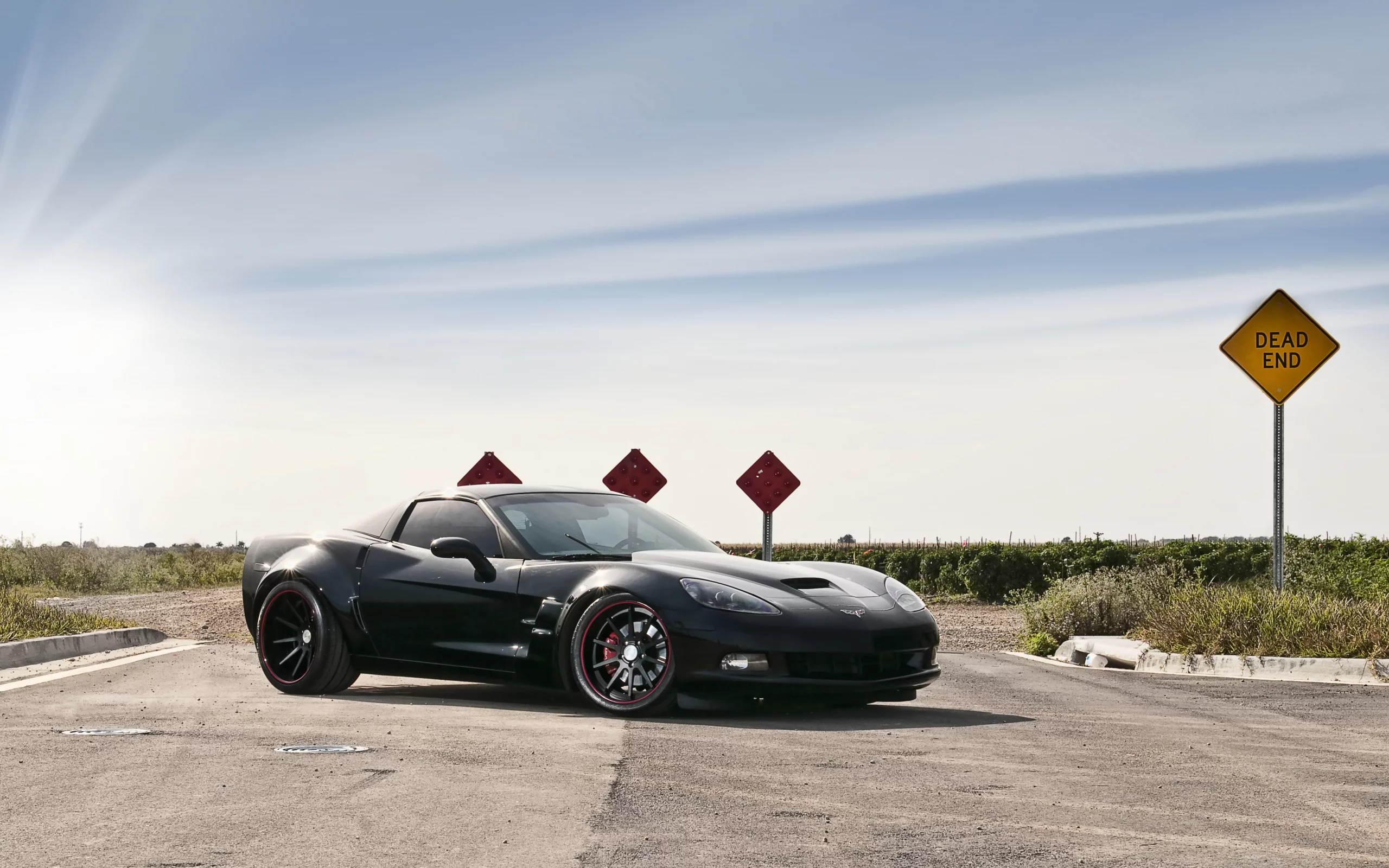 шевроле, z06, 360 three sixty forged, chevrolet, чёрный, corvette, black, передняя часть, корвет, дорожный знак