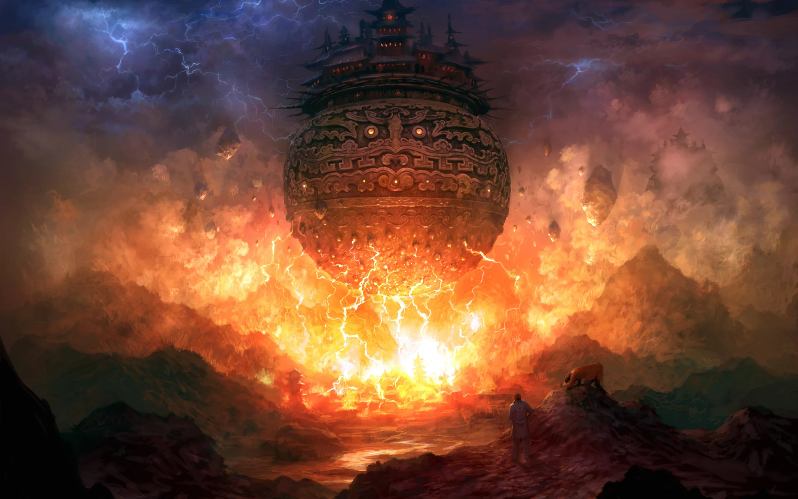 шар, fire, город, blade & soul
