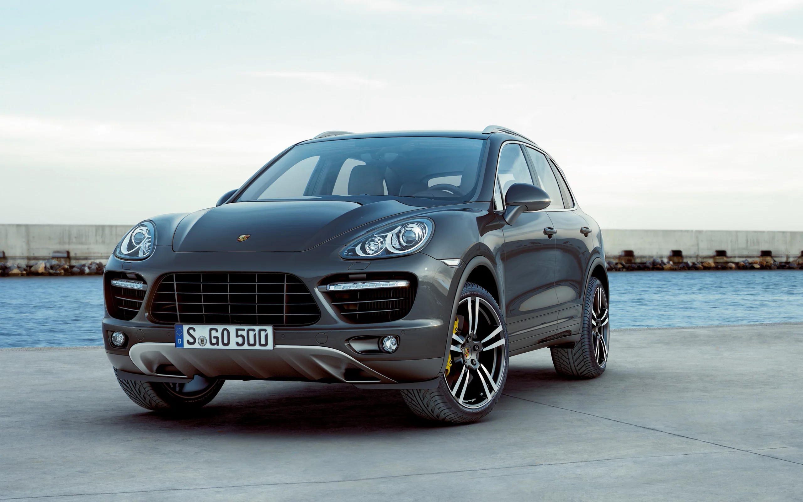 cayenne turbo, water, porsche