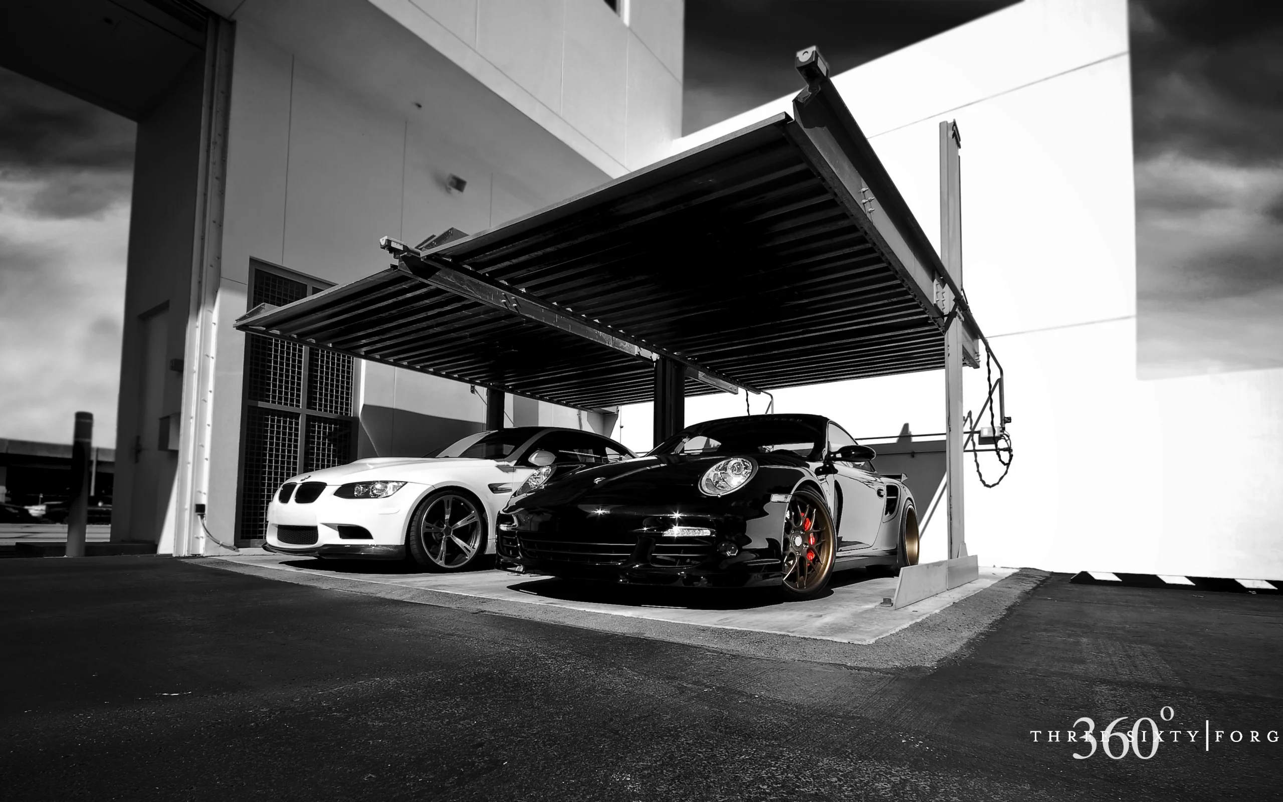 360 forged, тачки, бэха, белый bmw m3, черный porsche 997 tt, порше