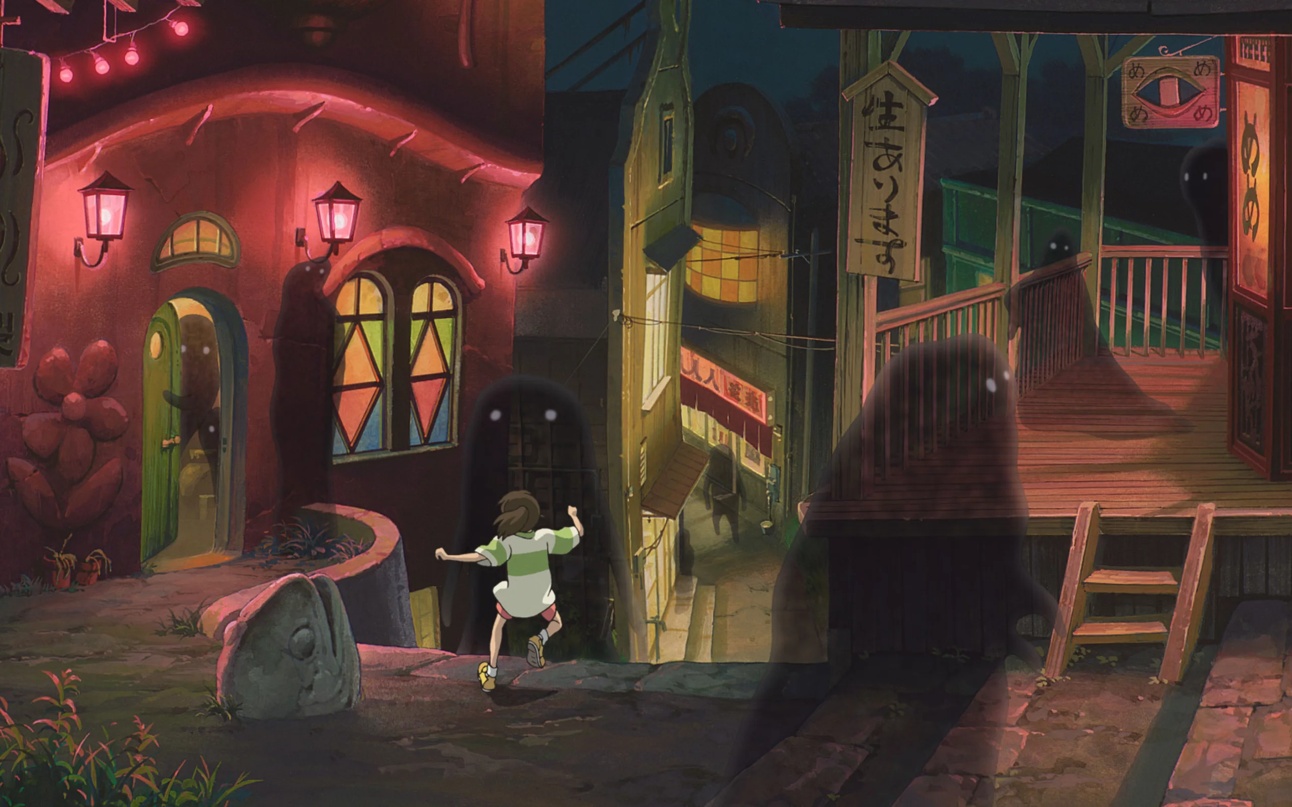 spirited away, chihiro, унесенные призраками, город, миядзаки